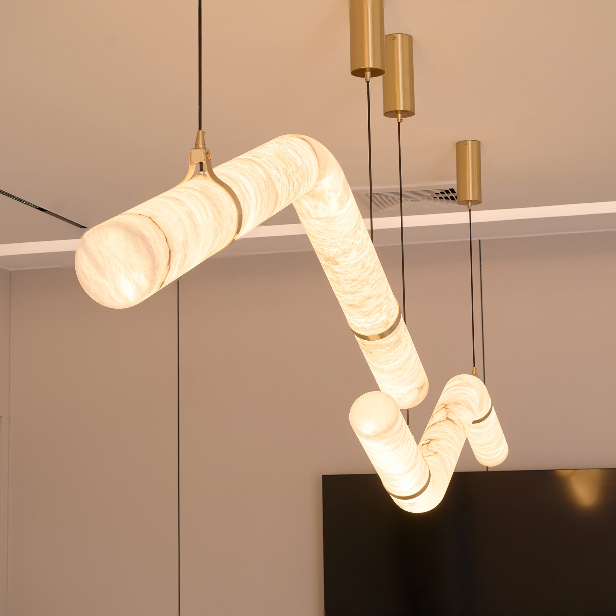 Errina Minimalist Premium Elegance Alabaster Pendant Light - Lamp Copper