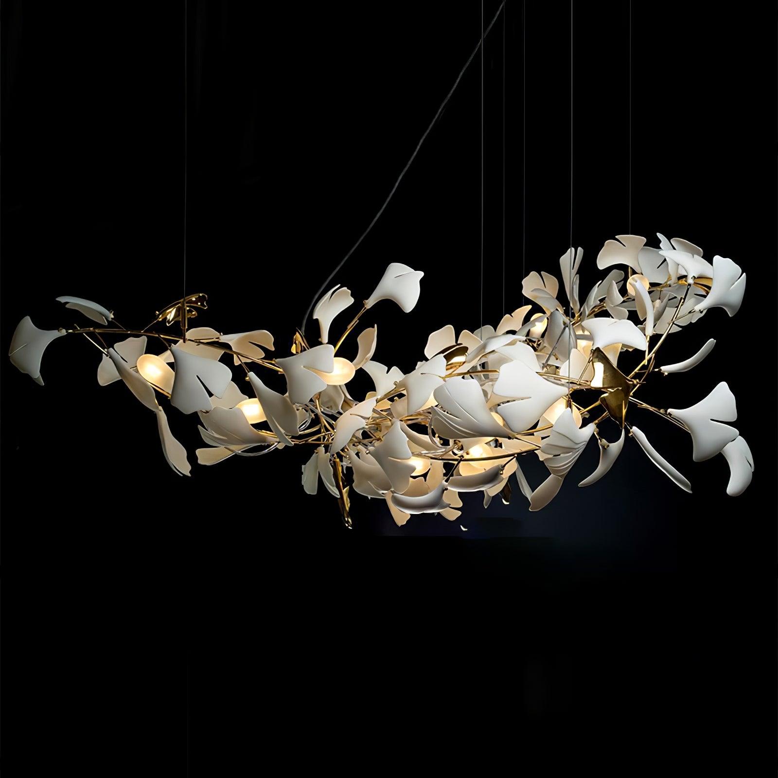 Olivia Ceramic Gingko Leaf Chandelier Organic Curves - Letslighting