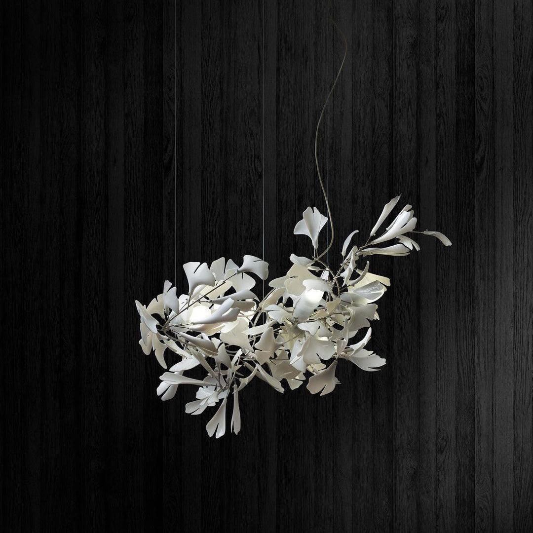 Olivia Ceramic Gingko Leaf Chandelier Organic Curves - Letslighting