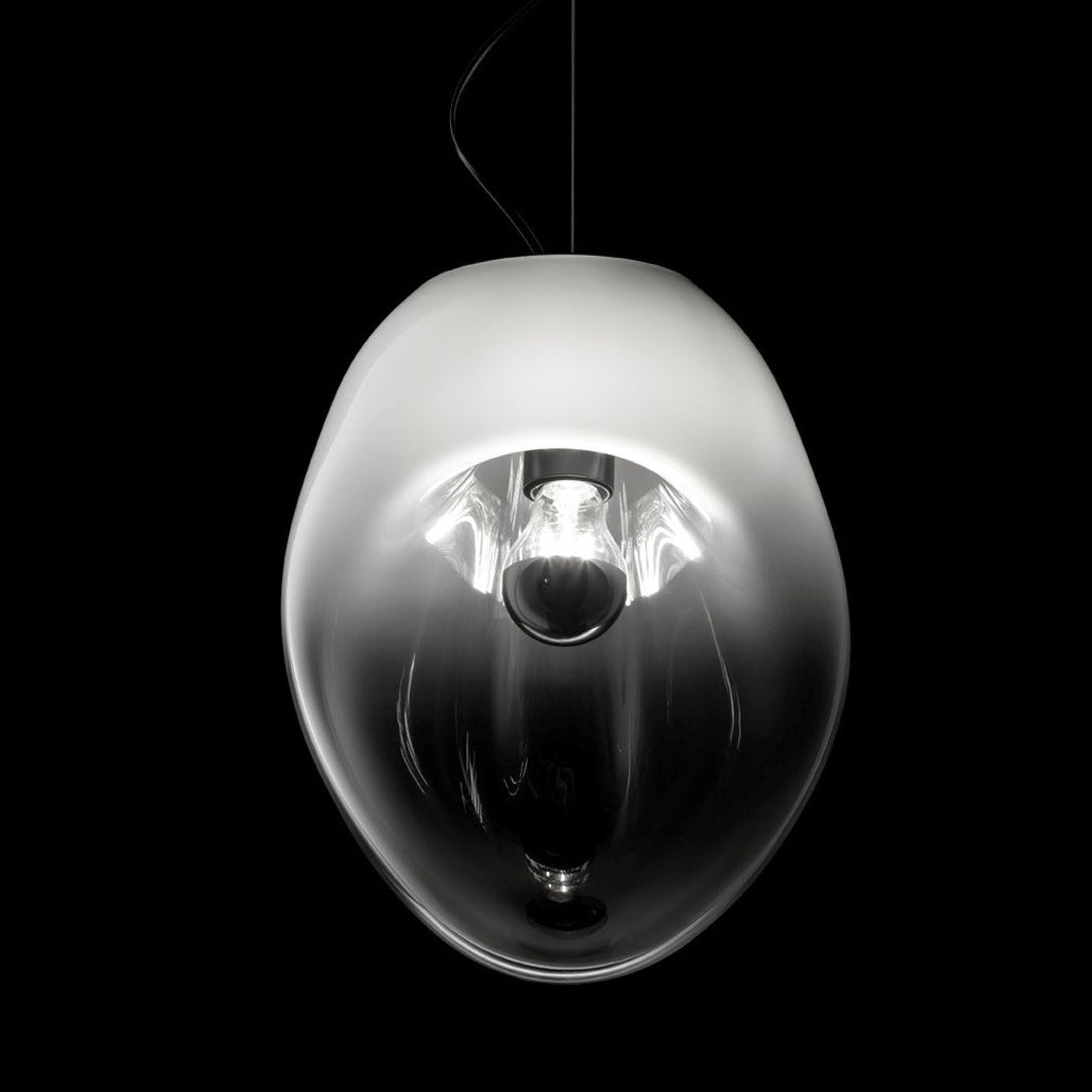 Lymara Modern Minimalist Black Glass Pendant Light - Lamp Copper