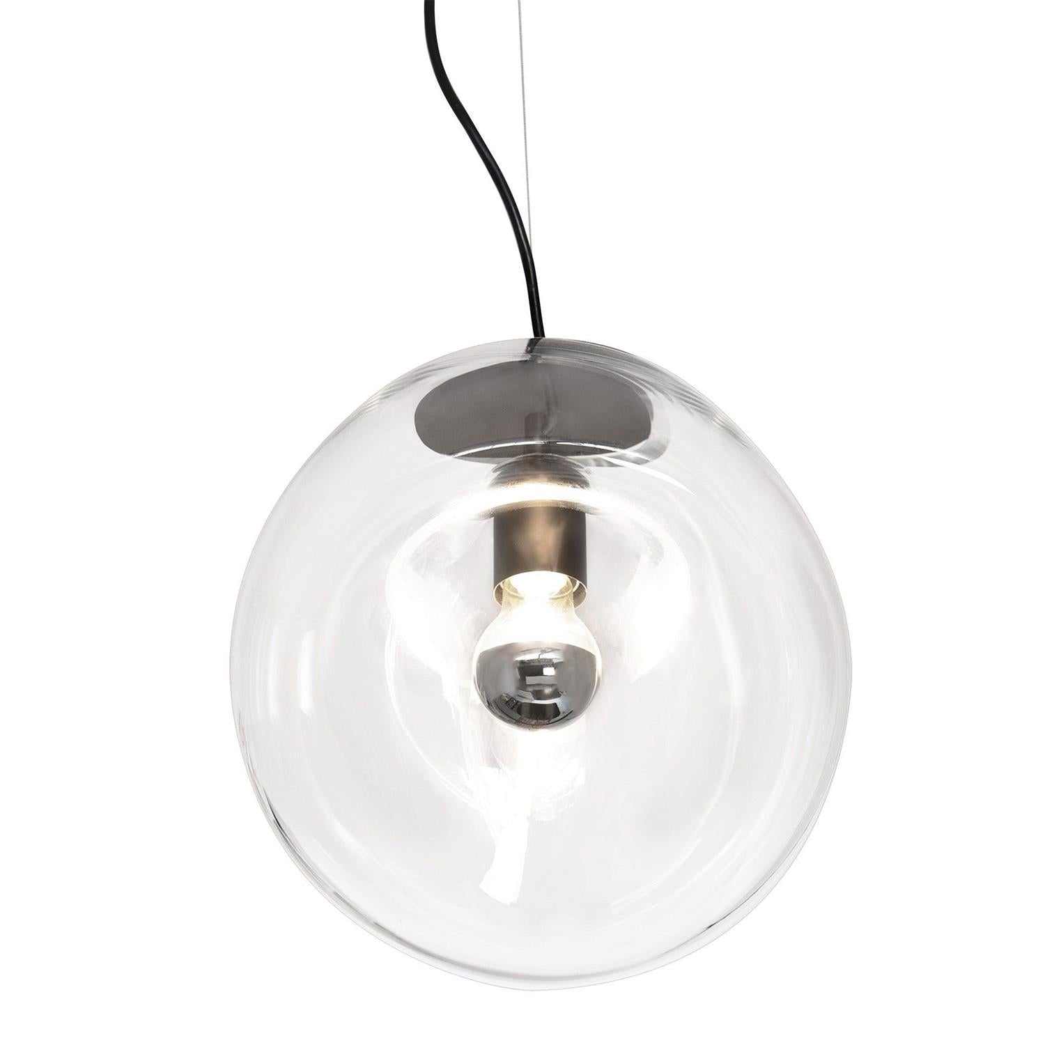 Lymara Modern Minimalist Black Glass Pendant Light - Lamp Copper