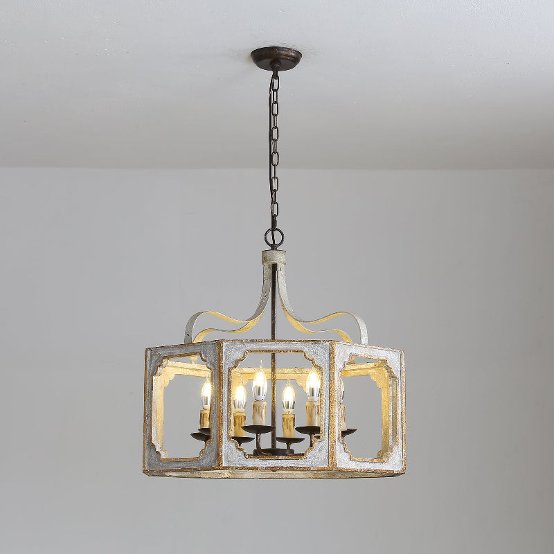 Virinira Individual Creativity Country Wooden Metal Pendant Lamp - Lamp Copper