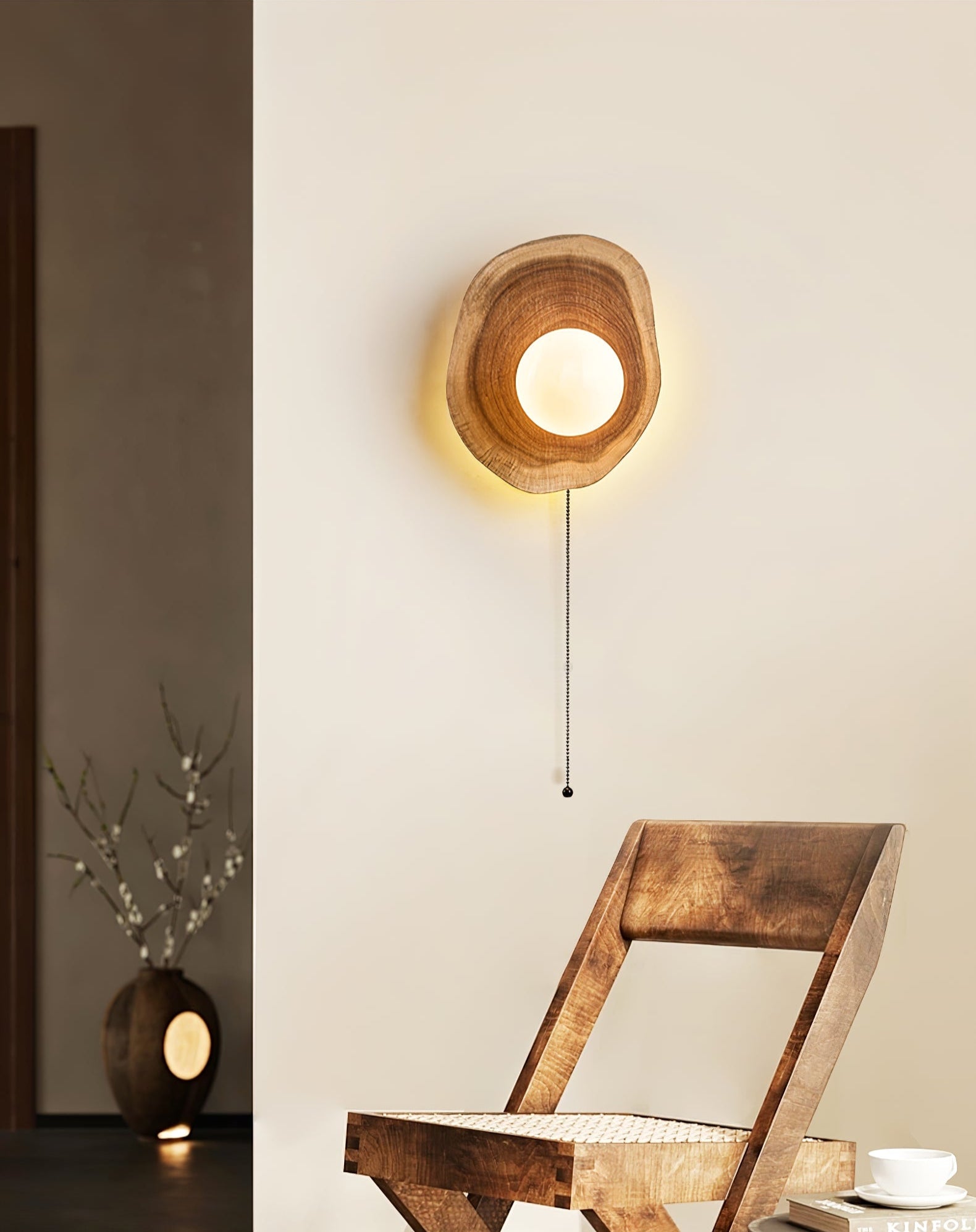 Ligna Moderne Minimaliste Verre Bois Applique Murale Lampe