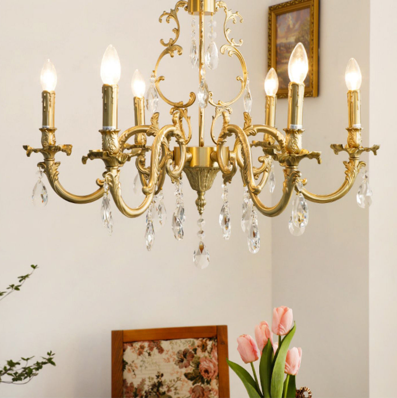 Olrinila Postmodern Luxury Brass Crystal Chandelier - Lamp Copper