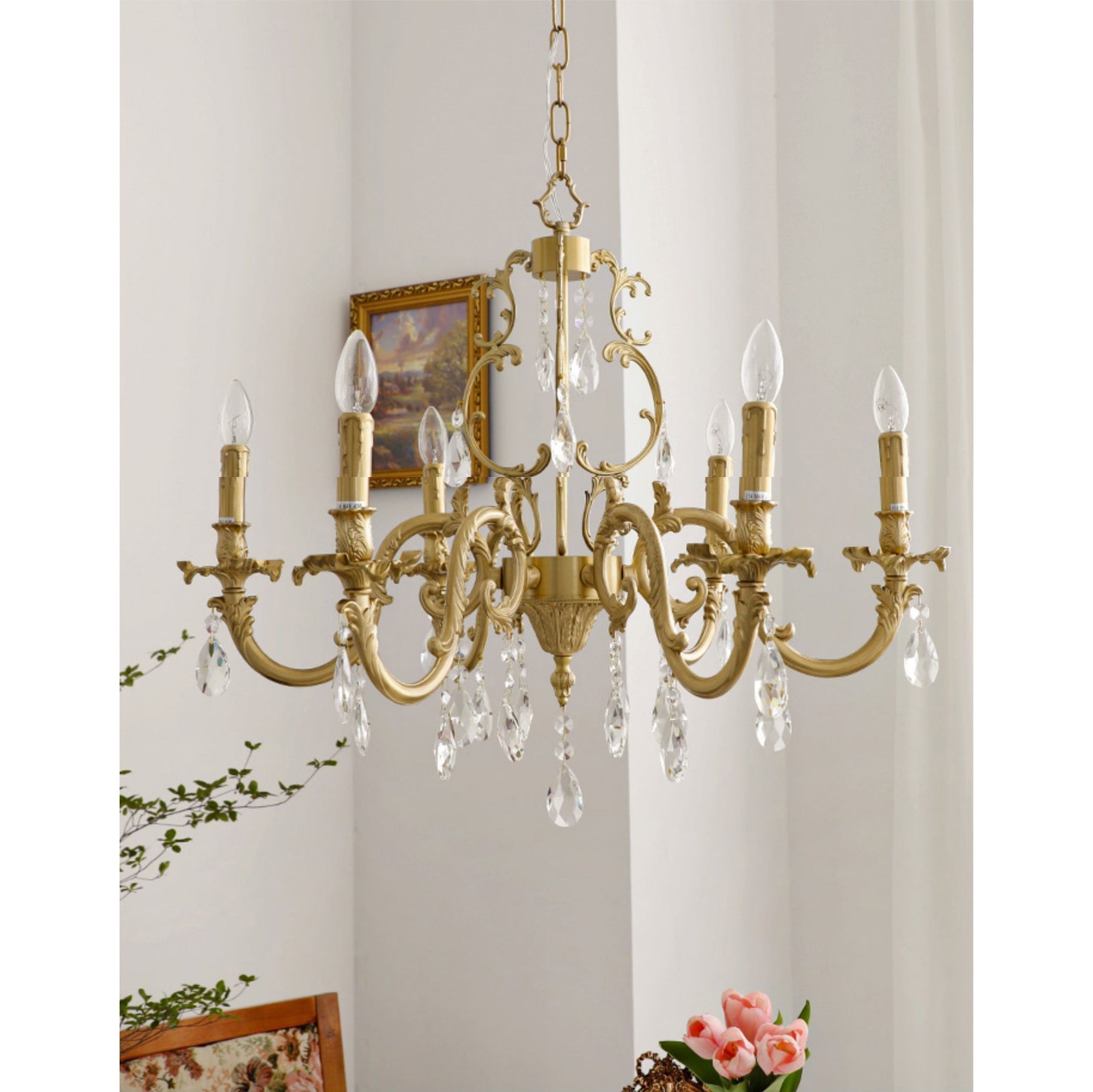 Olrinila Postmodern Luxury Brass Crystal Chandelier - Lamp Copper