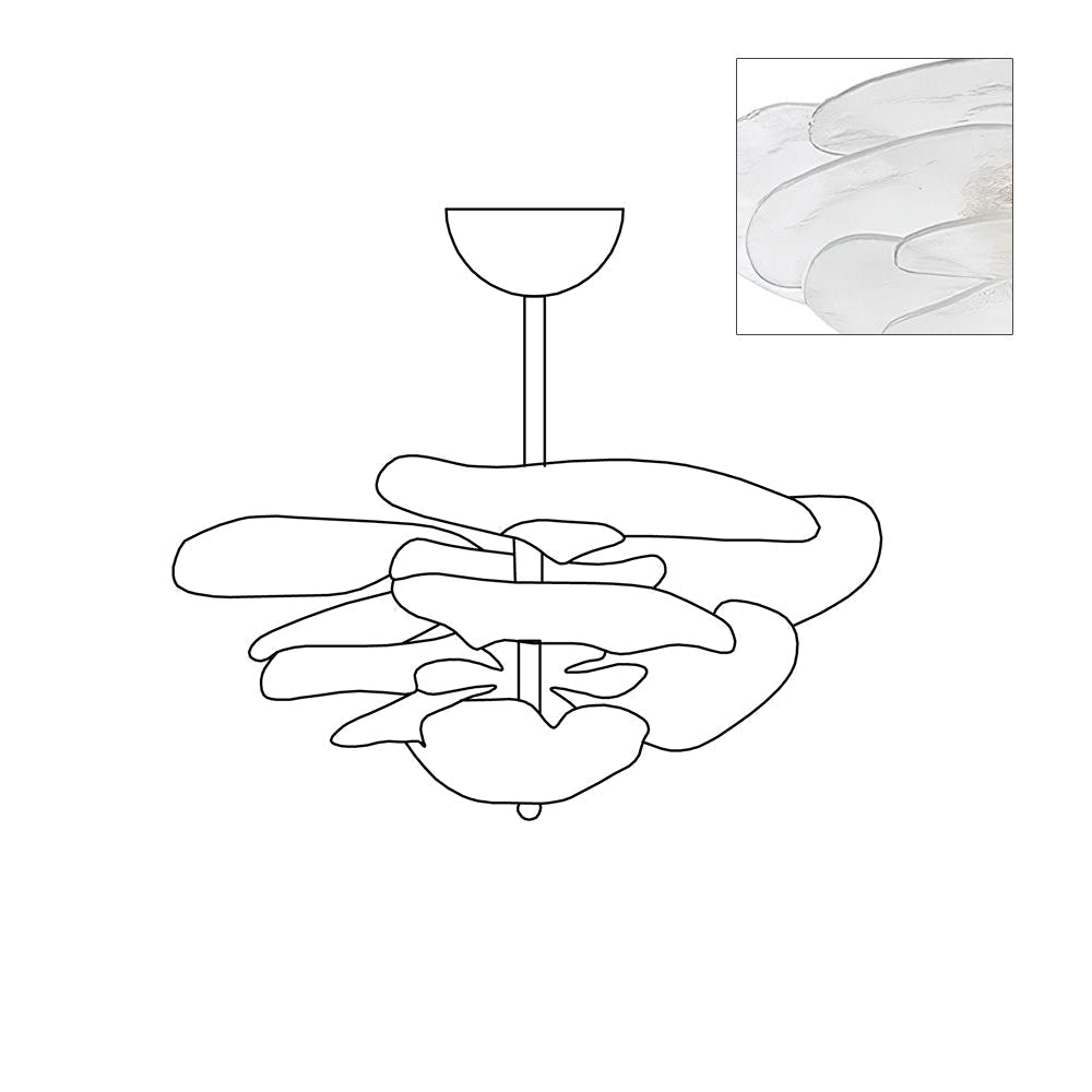 Aurora Chandelier Gold Murano Glass Petal Luxury - Blowlighting