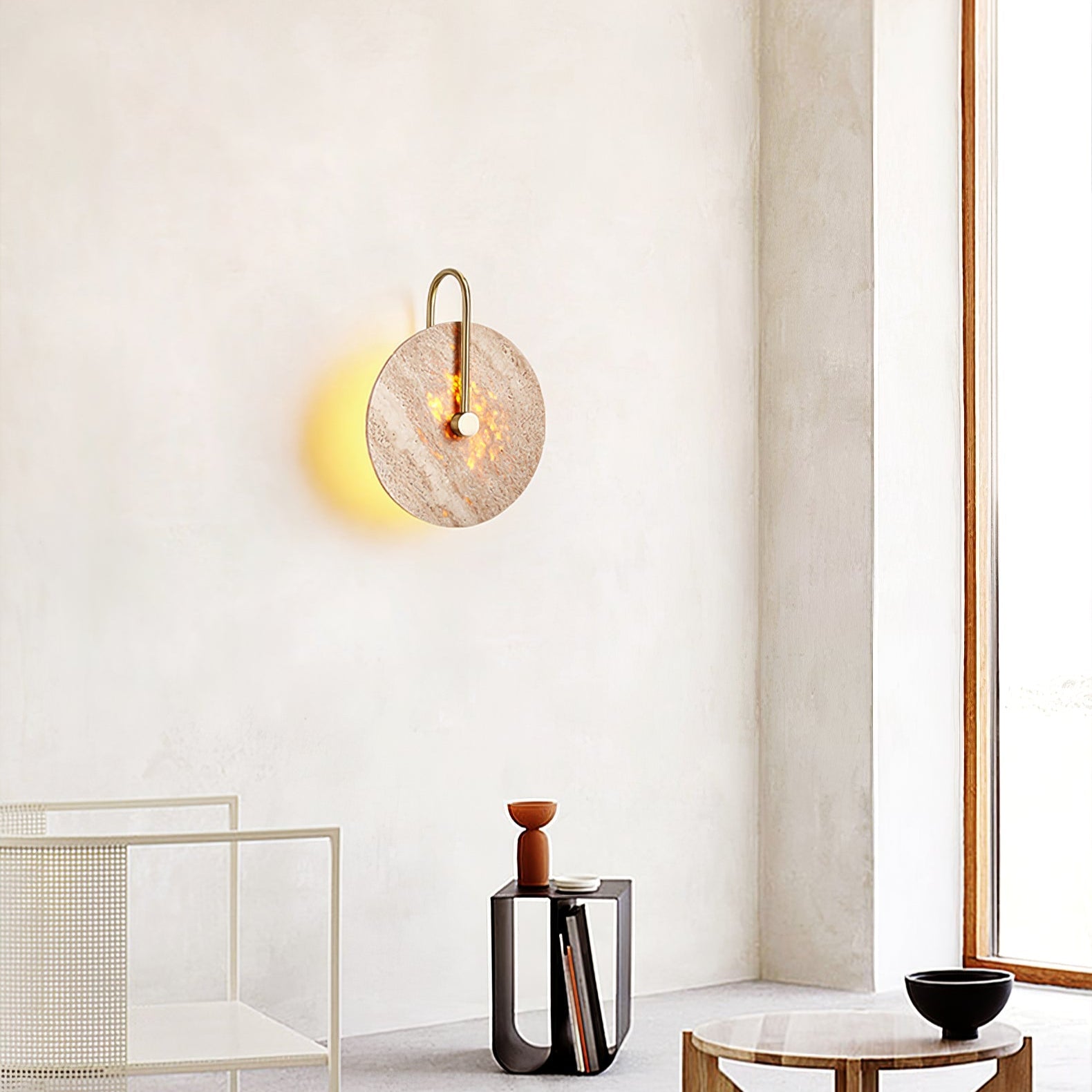 Lior Crochet Moderne Jaune Travertin Applique Murale Lampe