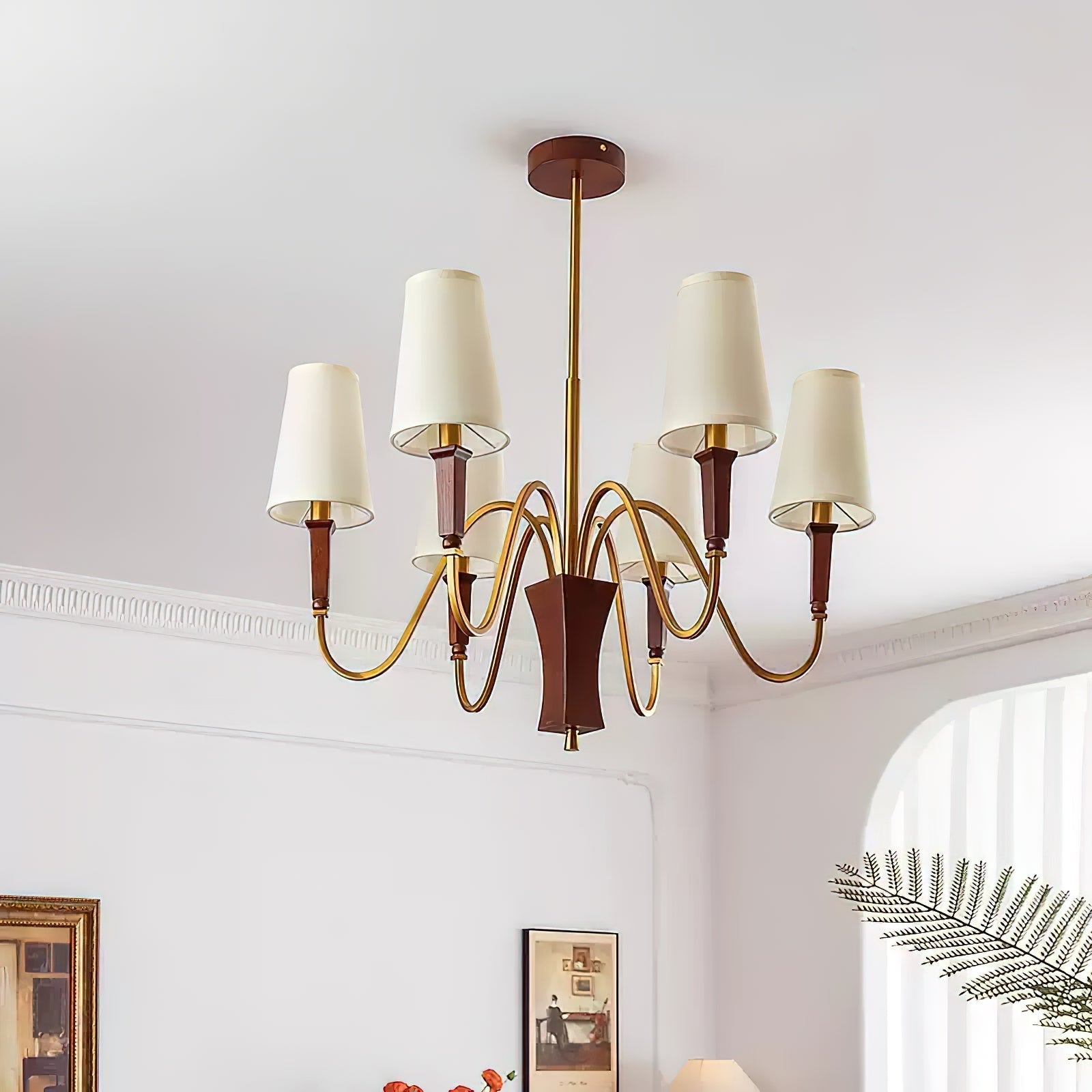 Gianna Chandelier Wave Gold Tapered - Letslighting