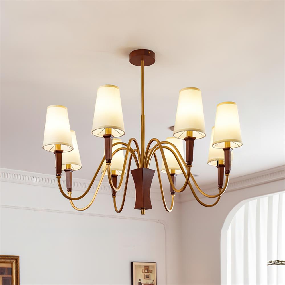 Gianna Chandelier Wave Gold Tapered - Letslighting