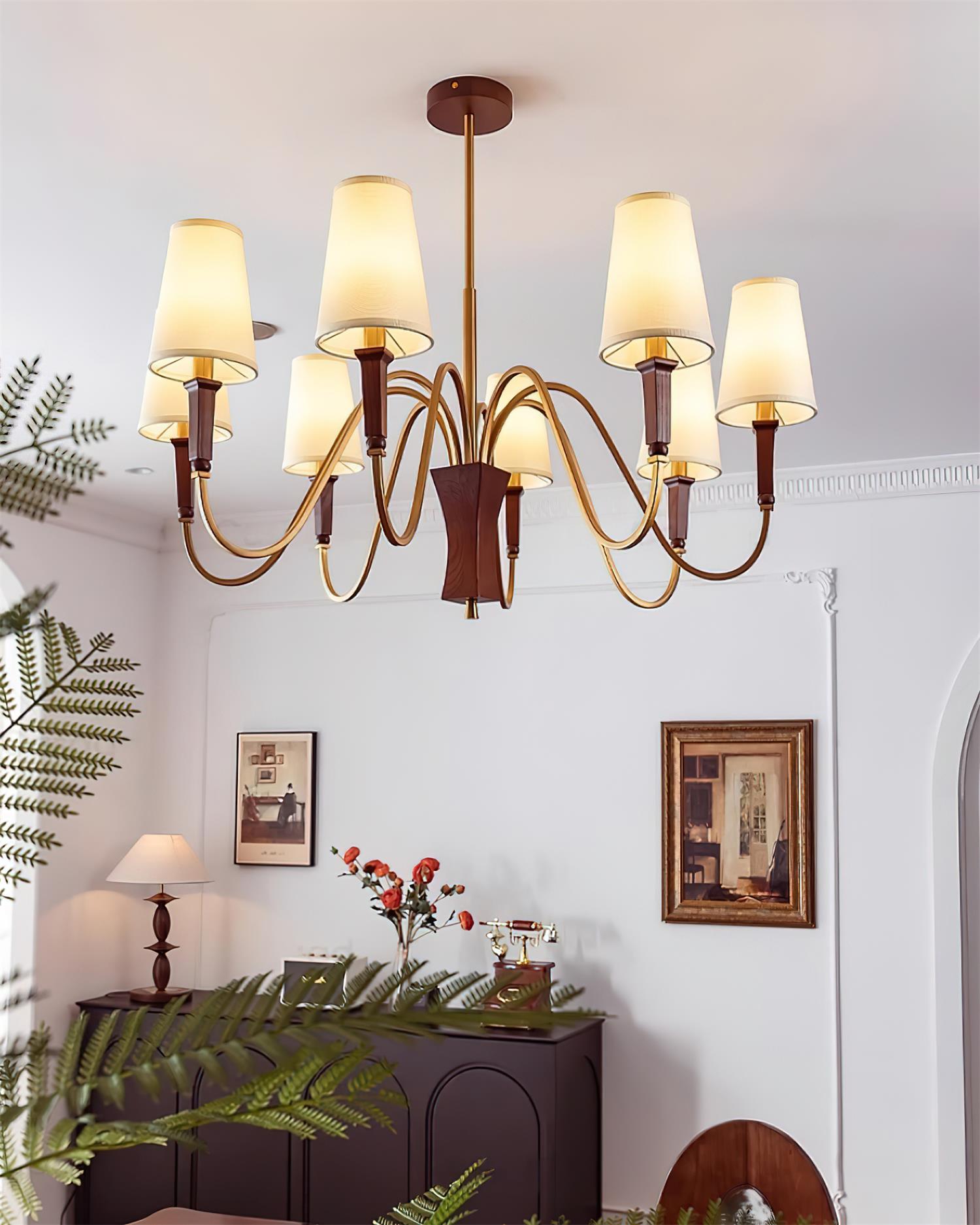 Gianna Chandelier Wave Gold Tapered - Letslighting