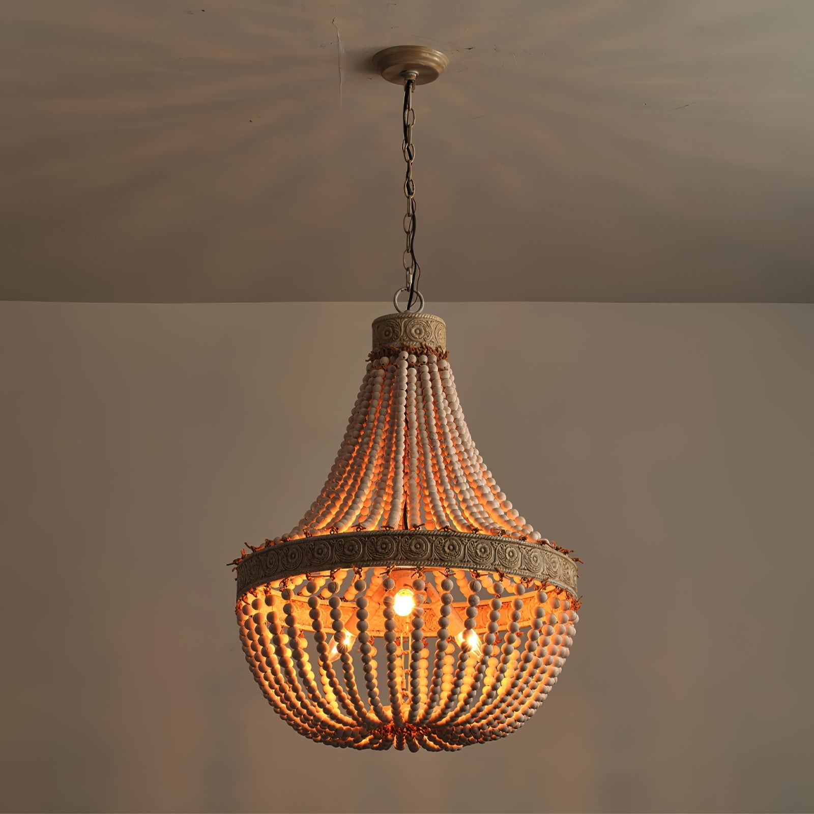 Ulvararis Postmodern Luxury Beaded Wooden Metal Chandelier - Lamp Copper