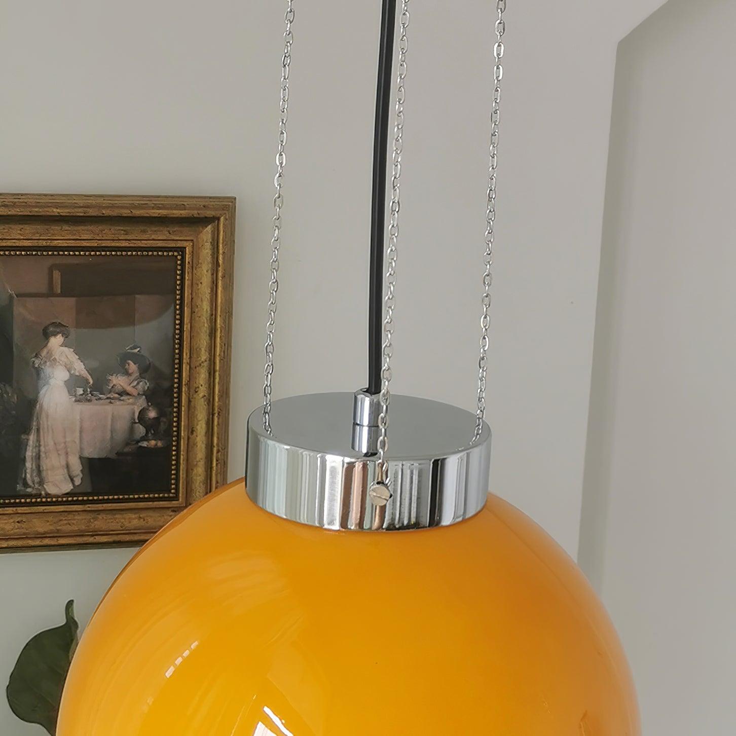 Valentina Globe LED Suspension Jaune Métal Verre Salon Chambre à Coucher