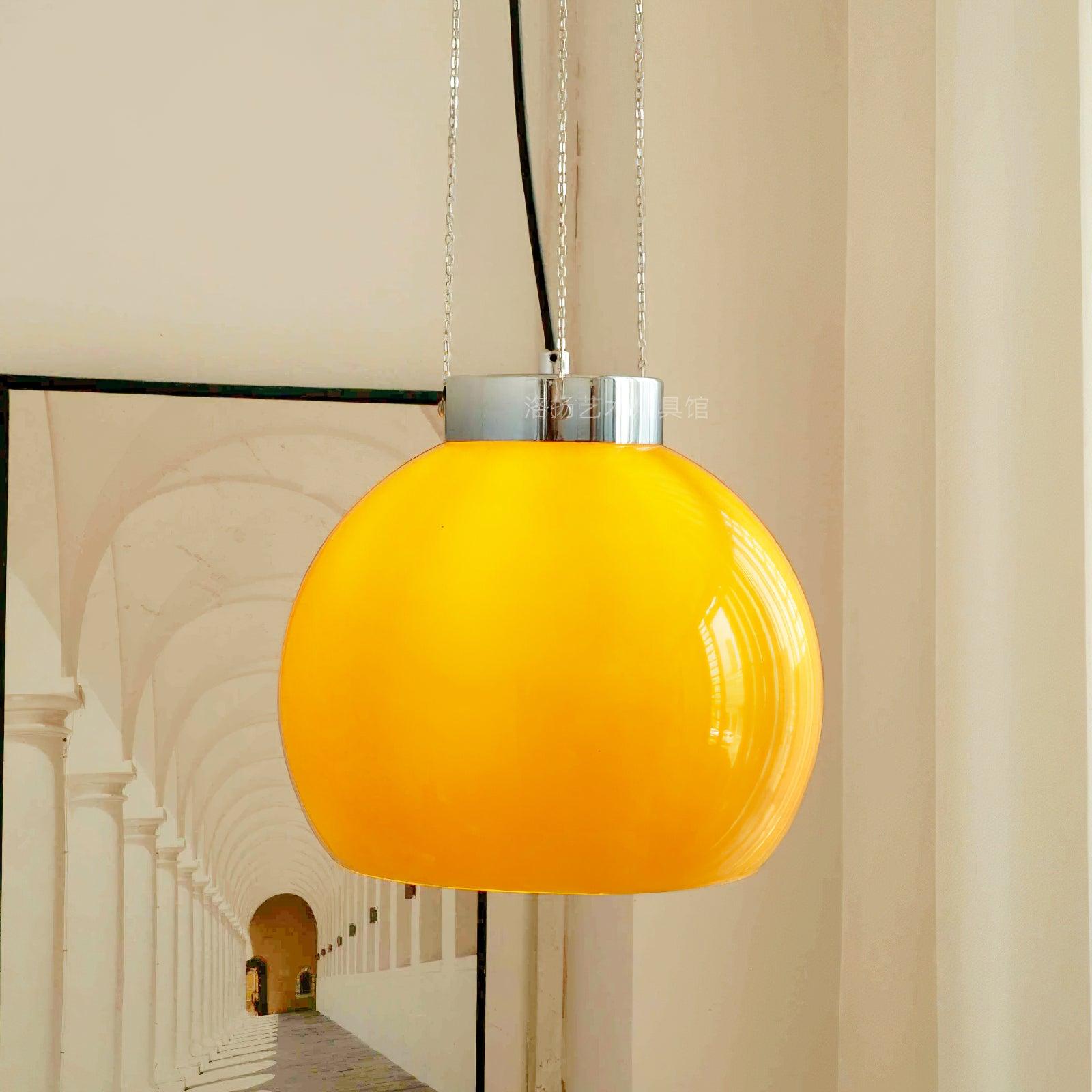 Valentina Globe LED Suspension Jaune Métal Verre Salon Chambre à Coucher