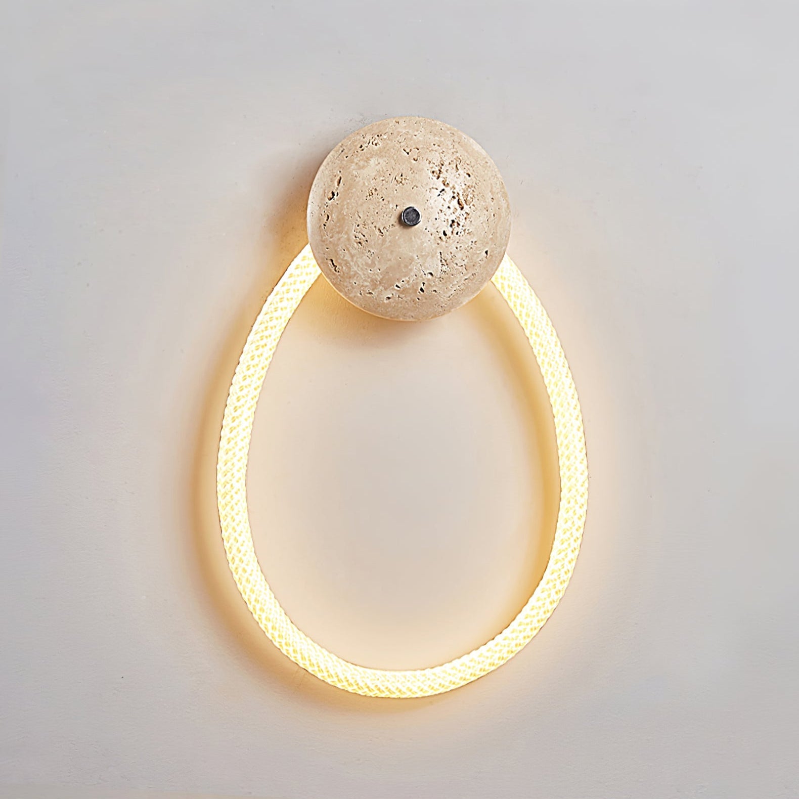Luma Applique Murale Moderne en Travertin Boucle