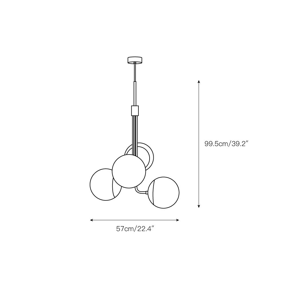 Uzorus Art Bouquet Velvet Green Glass Chandelier - Lamp Copper