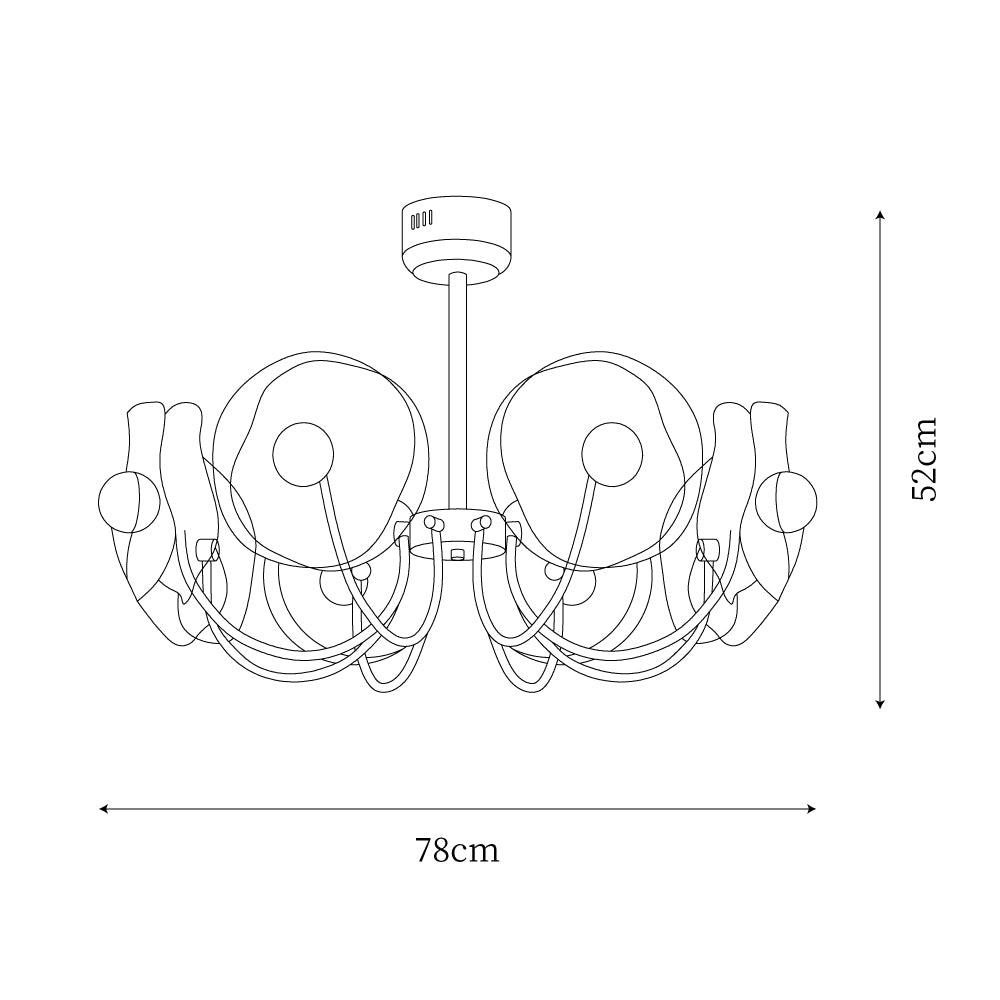 Lotus Chandelier Curved Glass Elegant Modern - Letslighting