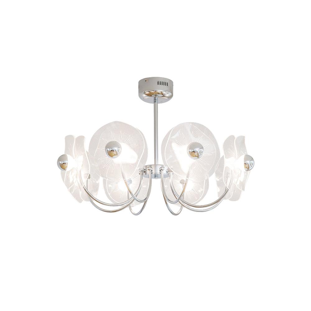 Lotus Chandelier Curved Glass Elegant Modern - Letslighting