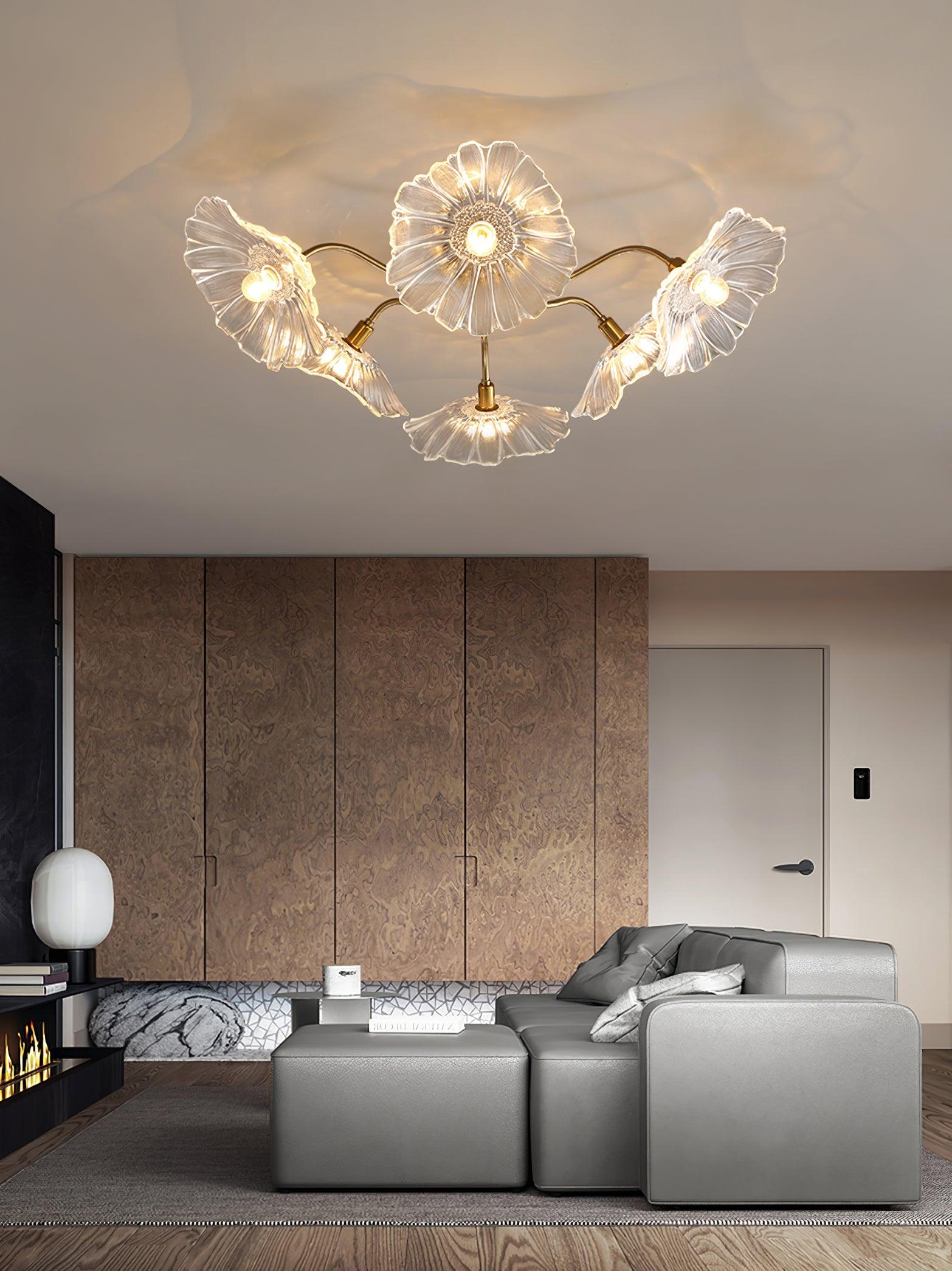 Lotus Leaf Glass Ceiling Lamp - Blowlighting