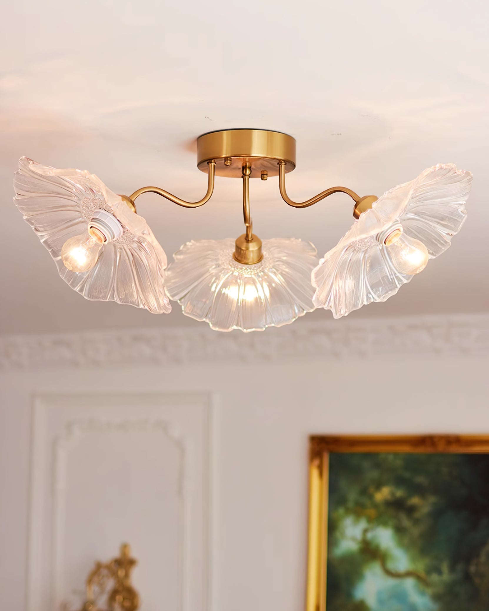 Lotus Leaf Glass Ceiling Lamp - Blowlighting