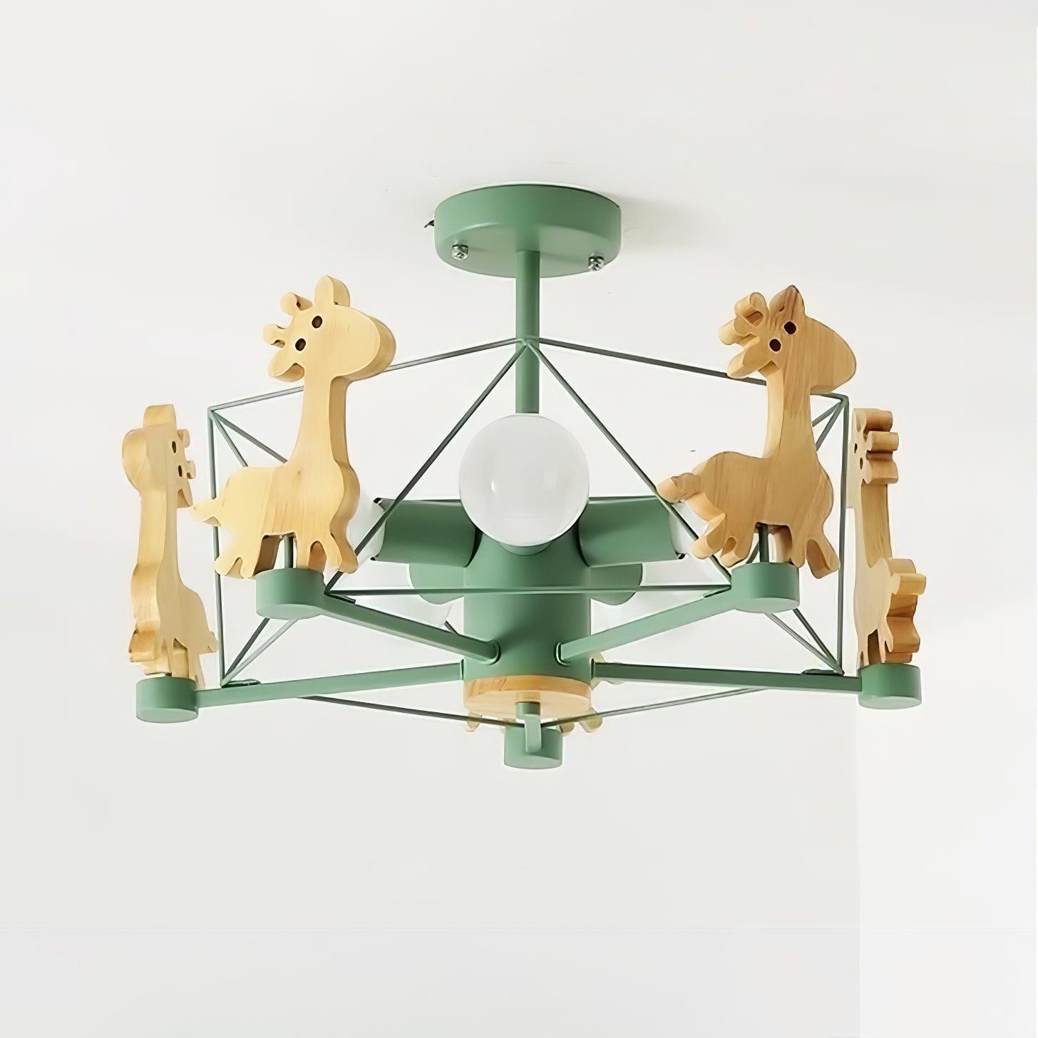 Lovely Deer Wooden Chandelier - Blowlighting