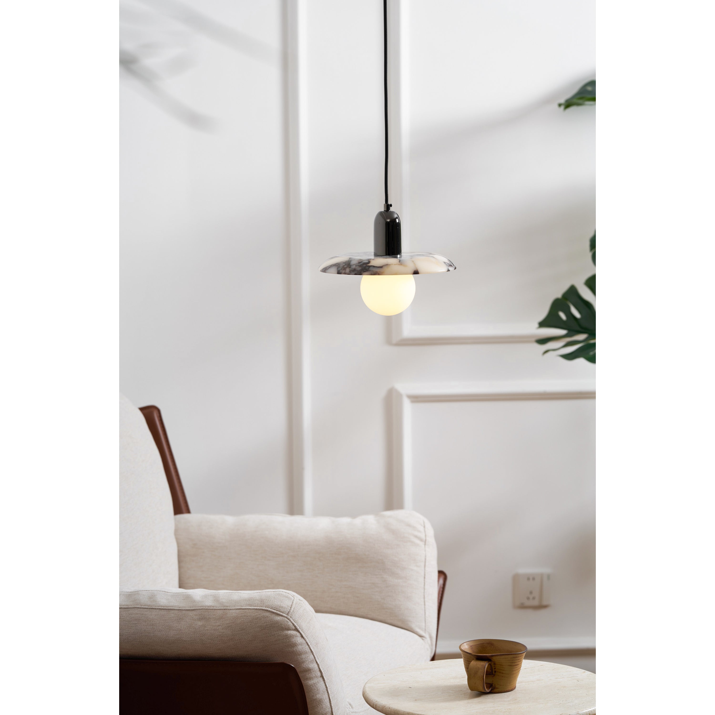 Ulcaran Modern Minimalist Marble Metal Pendant Lamp - Lamp Copper