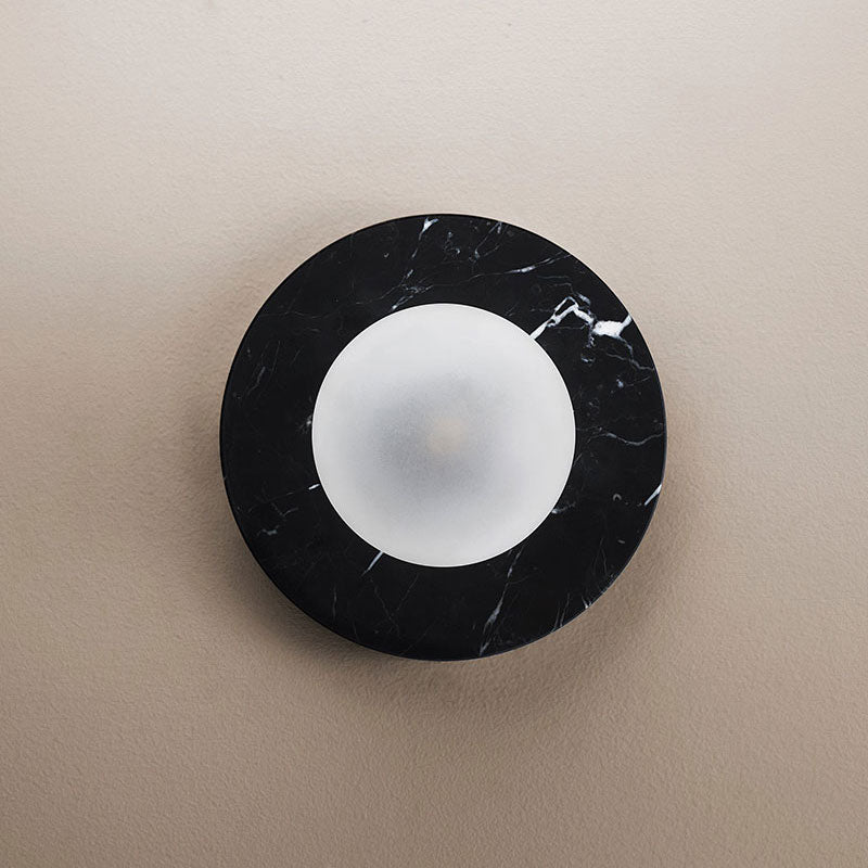 Arthaen Modern Minimalist Marble Travertine Flushmount Sconce Wall Lamp - Lamp Copper