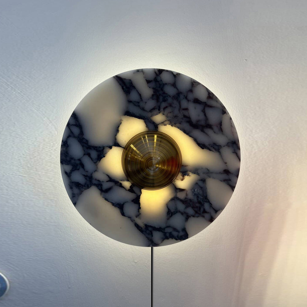 Mydorila Nordic Art Plug Marble Metal Wall Lamp - Lamp Copper
