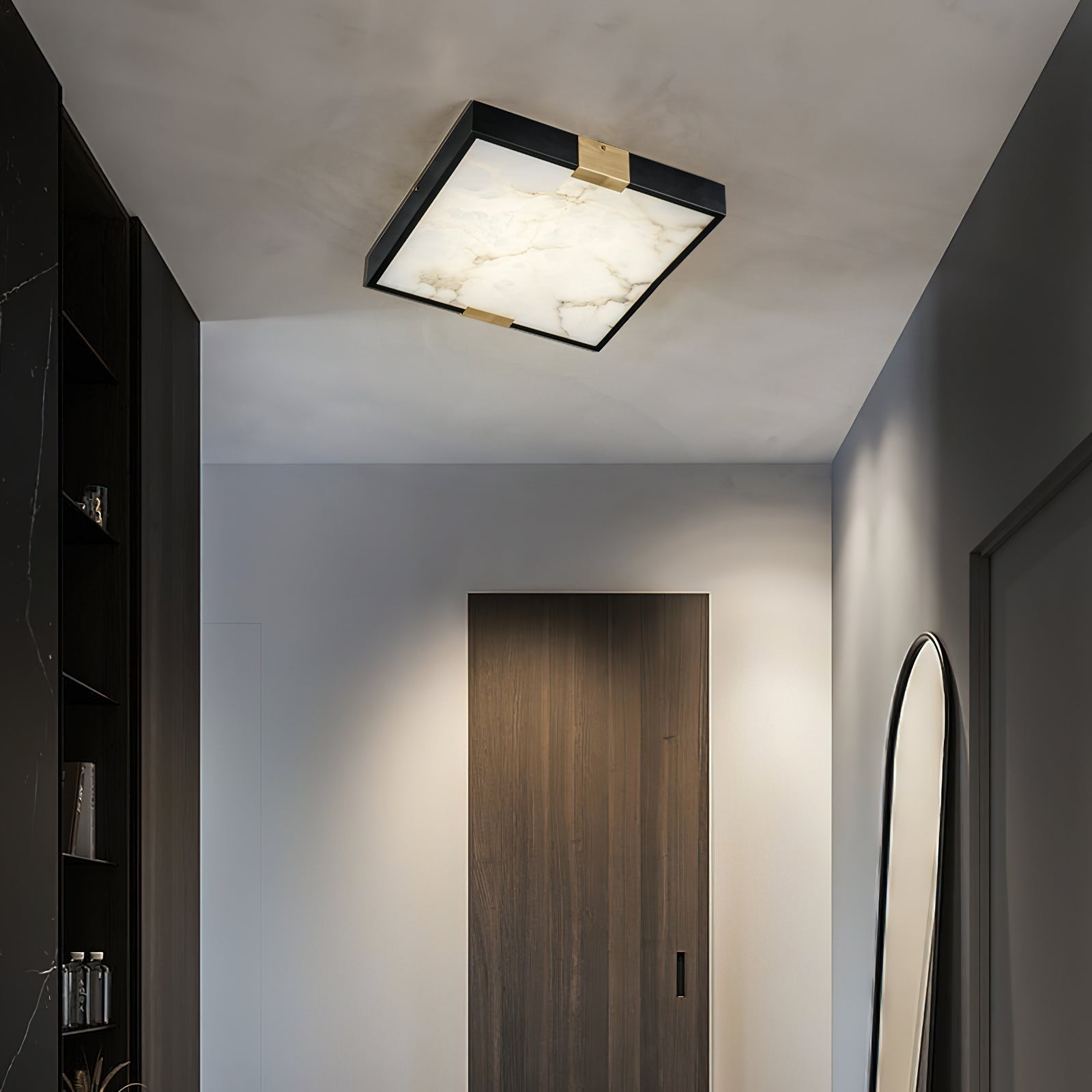 Uphaara Modern Minimalist Alabaster Ceiling Light - Lamp Copper