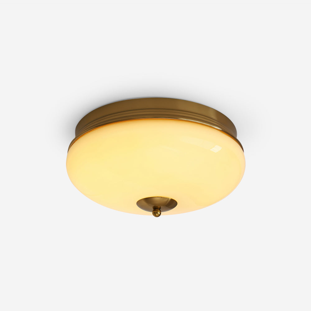 Ludo Ceiling Lamp Milky Glass Brass Accent Classic - Letslighting