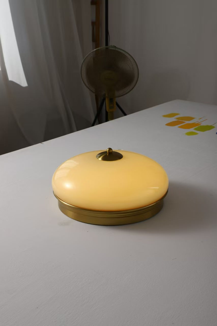 Vatalisra Modern Minimalist Round Metal Glass Ceiling Light - Lamp Copper