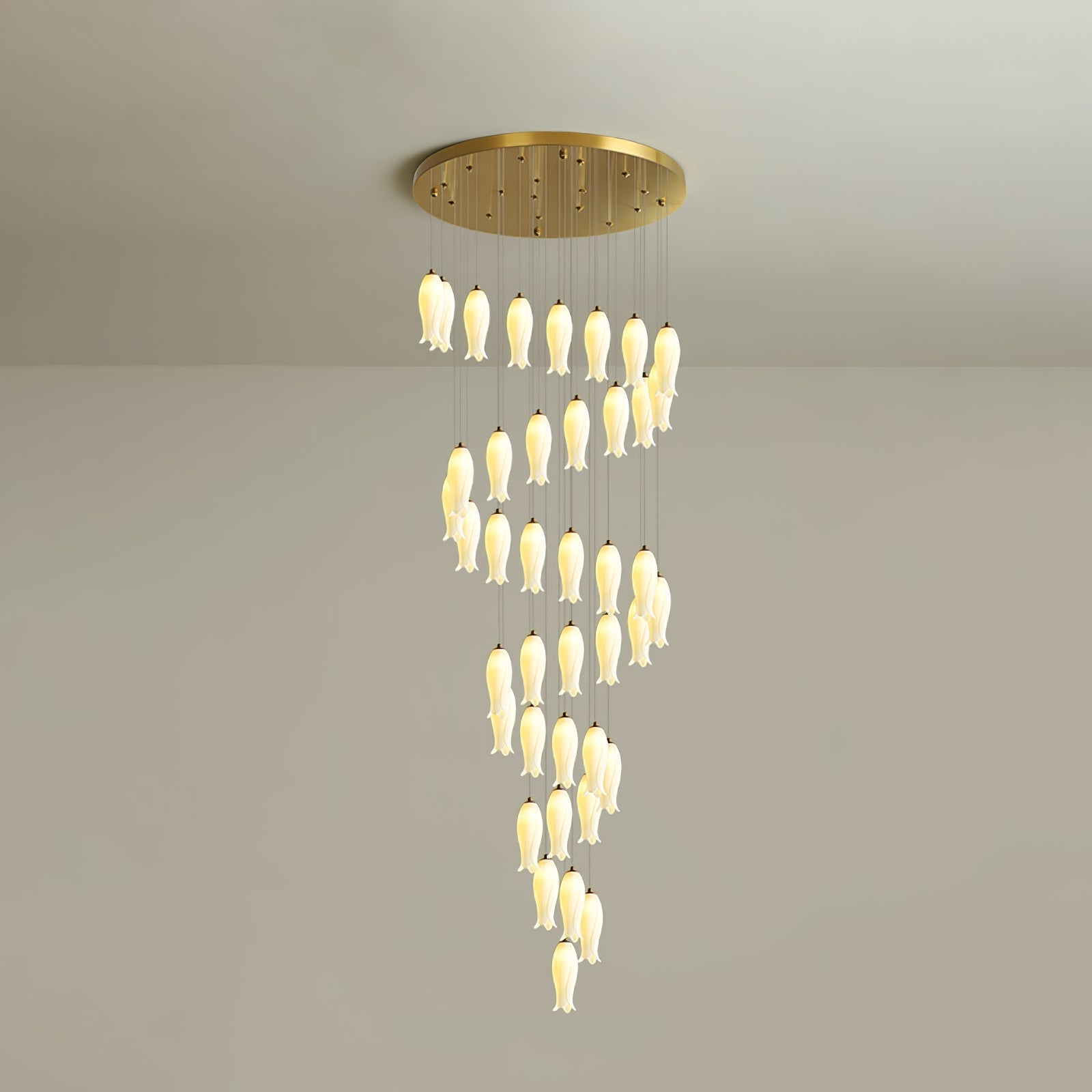 Sylirion Alabaster Brass Chandelier - Blowlighting