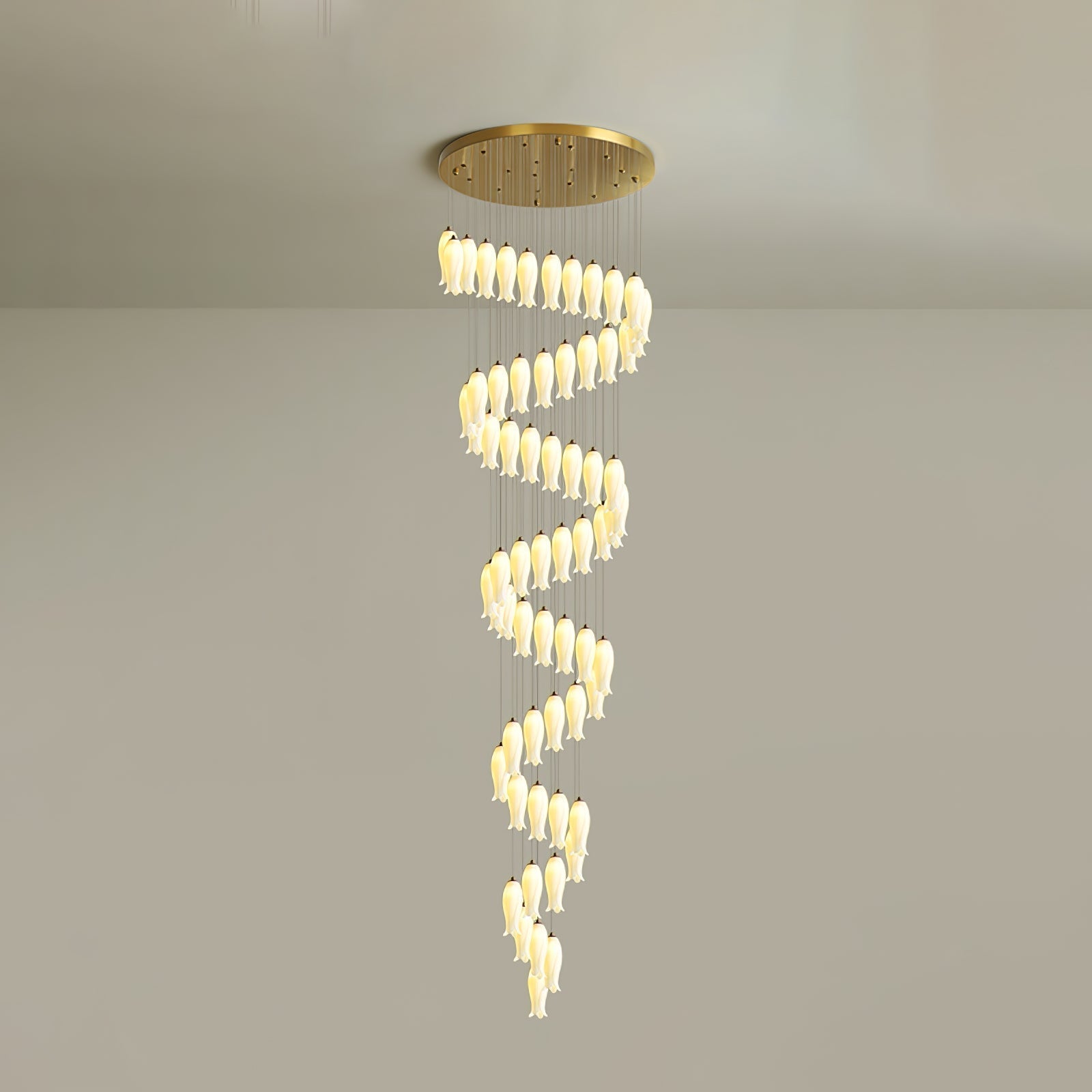 Sylirion Alabaster Brass Chandelier - Blowlighting