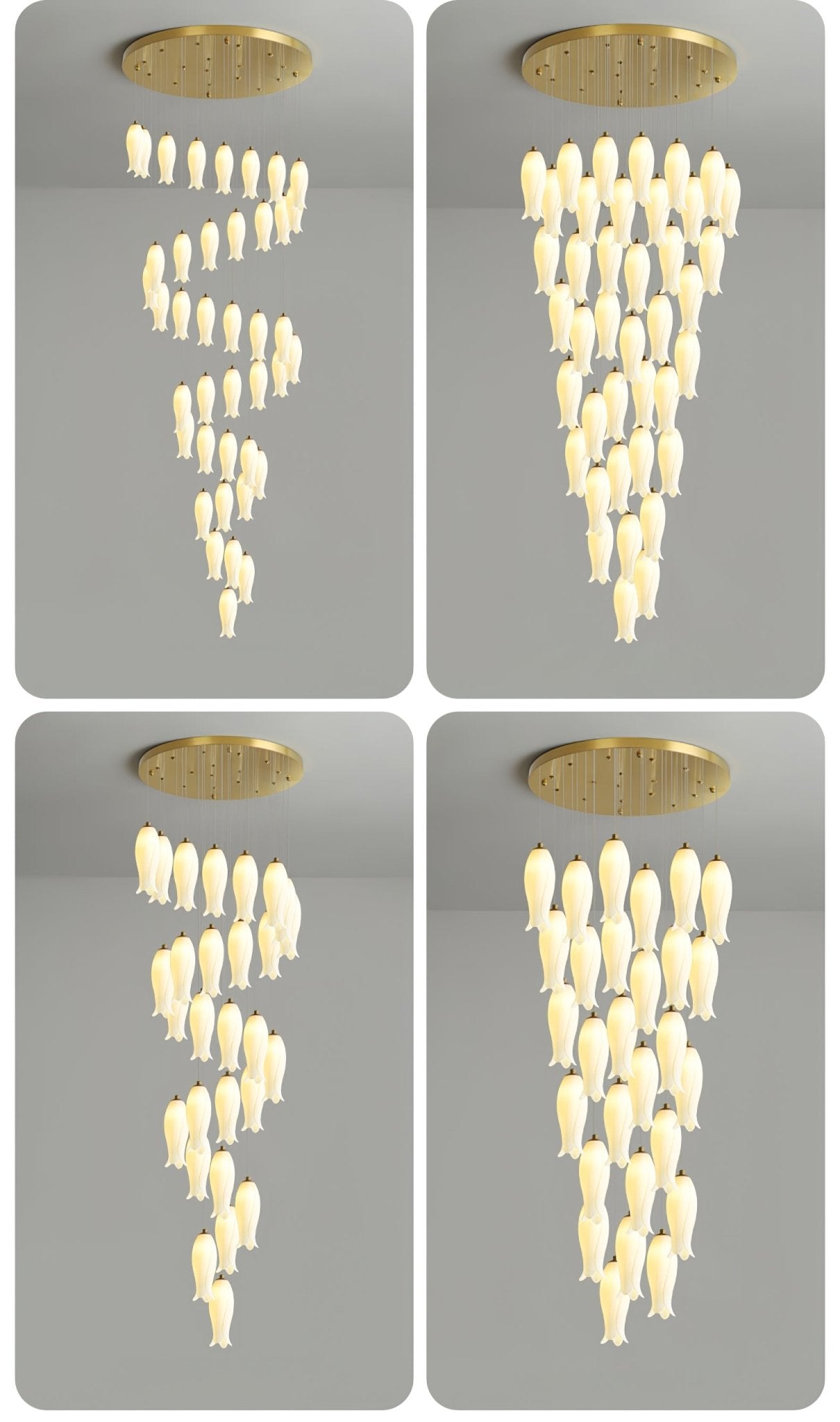 Sylirion Alabaster Brass Chandelier - Blowlighting