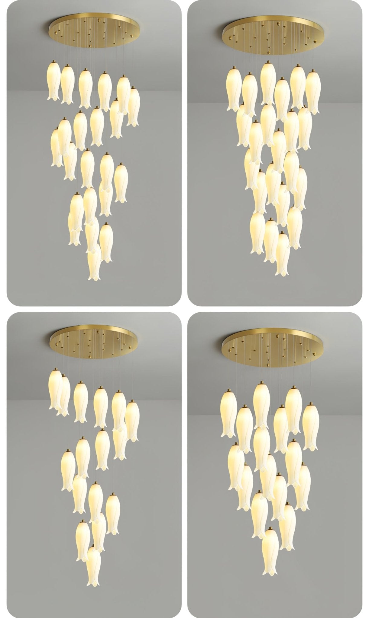 Sylirion Alabaster Brass Chandelier - Blowlighting