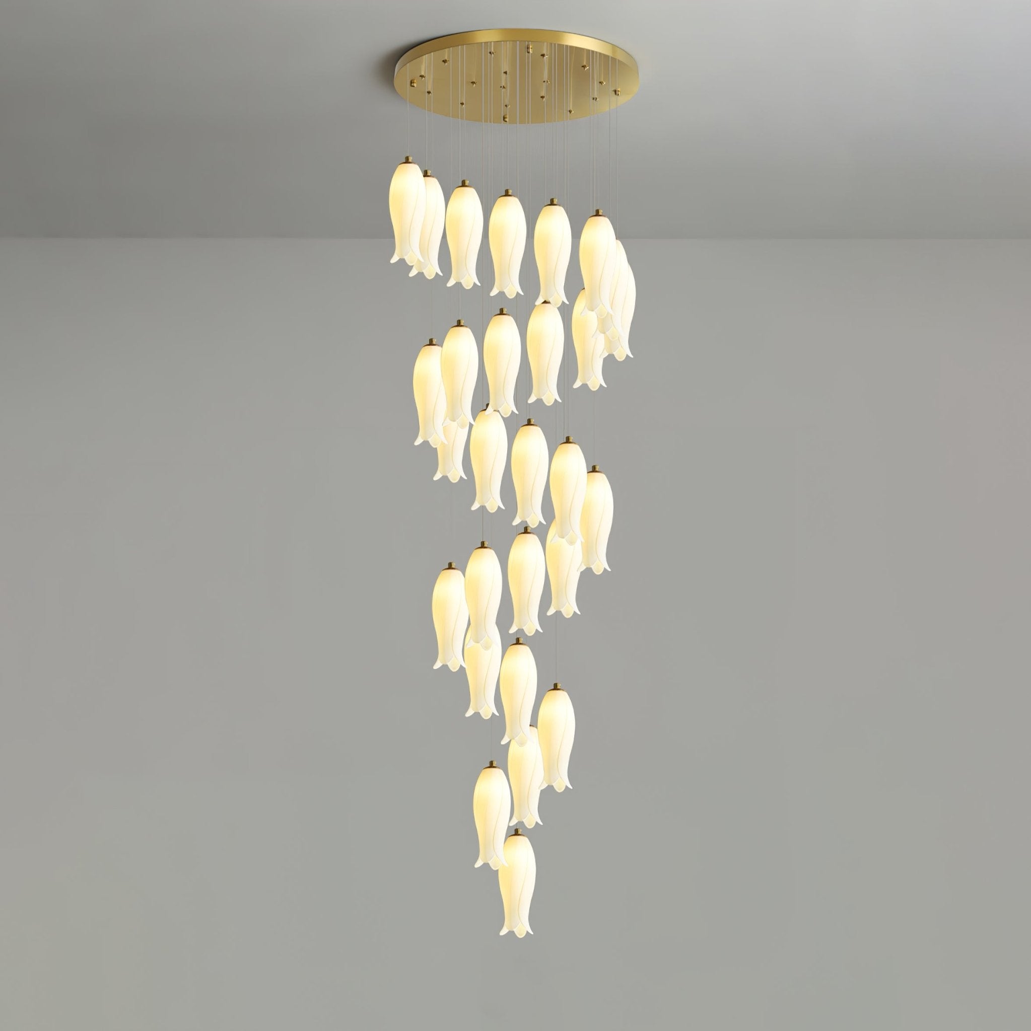 Sylirion Alabaster Brass Chandelier - Blowlighting