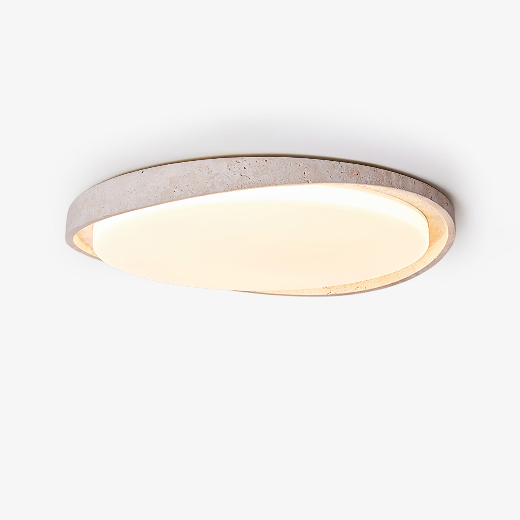 Vanoren Oval Frame Travertine Ceiling Light - Letslighting