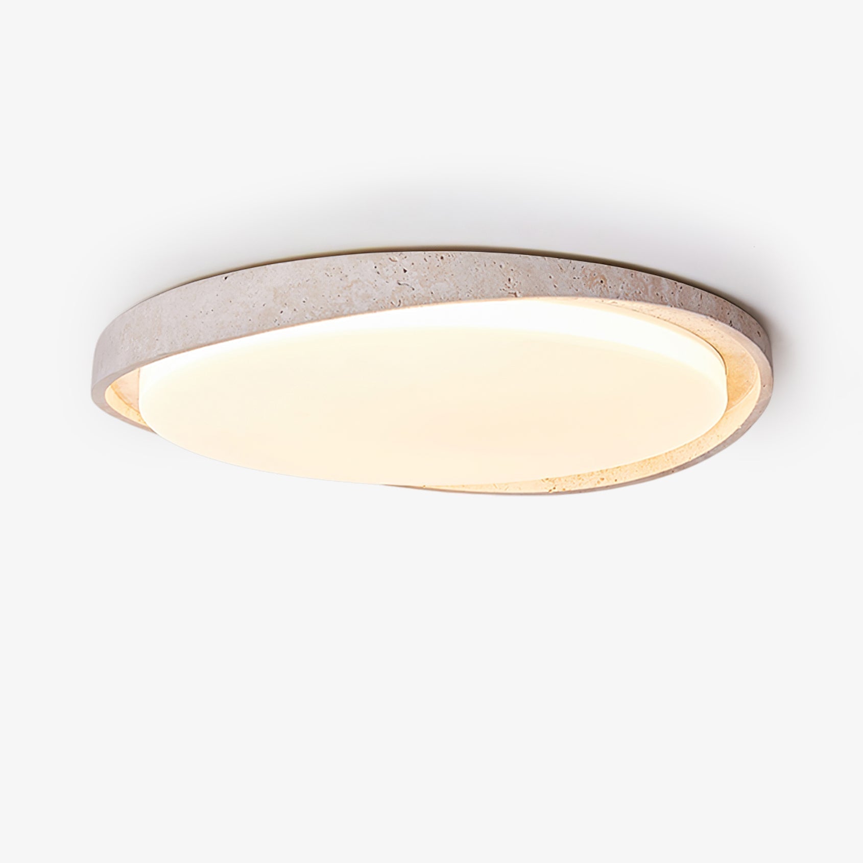 Vanoren Oval Frame Travertine Ceiling Light - Letslighting