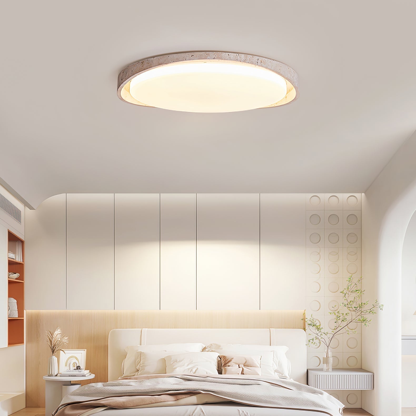 Vanoren Oval Frame Travertine Ceiling Light - Letslighting