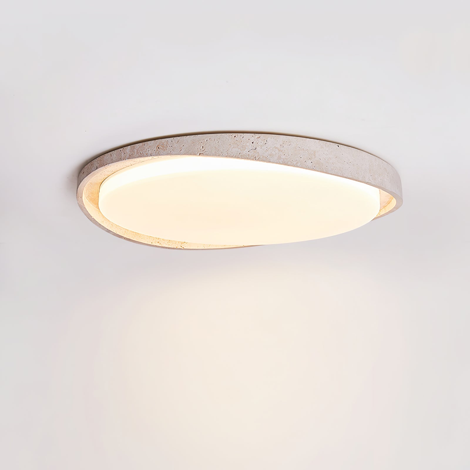 Vanoren Oval Frame Travertine Ceiling Light - Letslighting