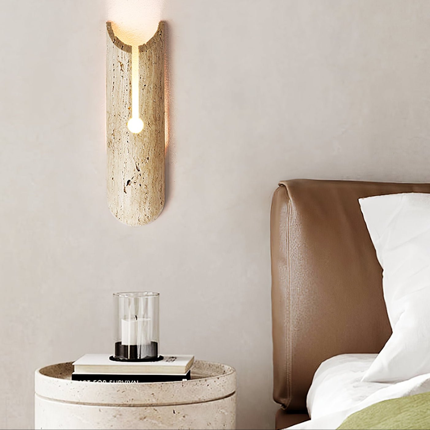 Elraeila Rustic Travertine Wall Light - Letslighting