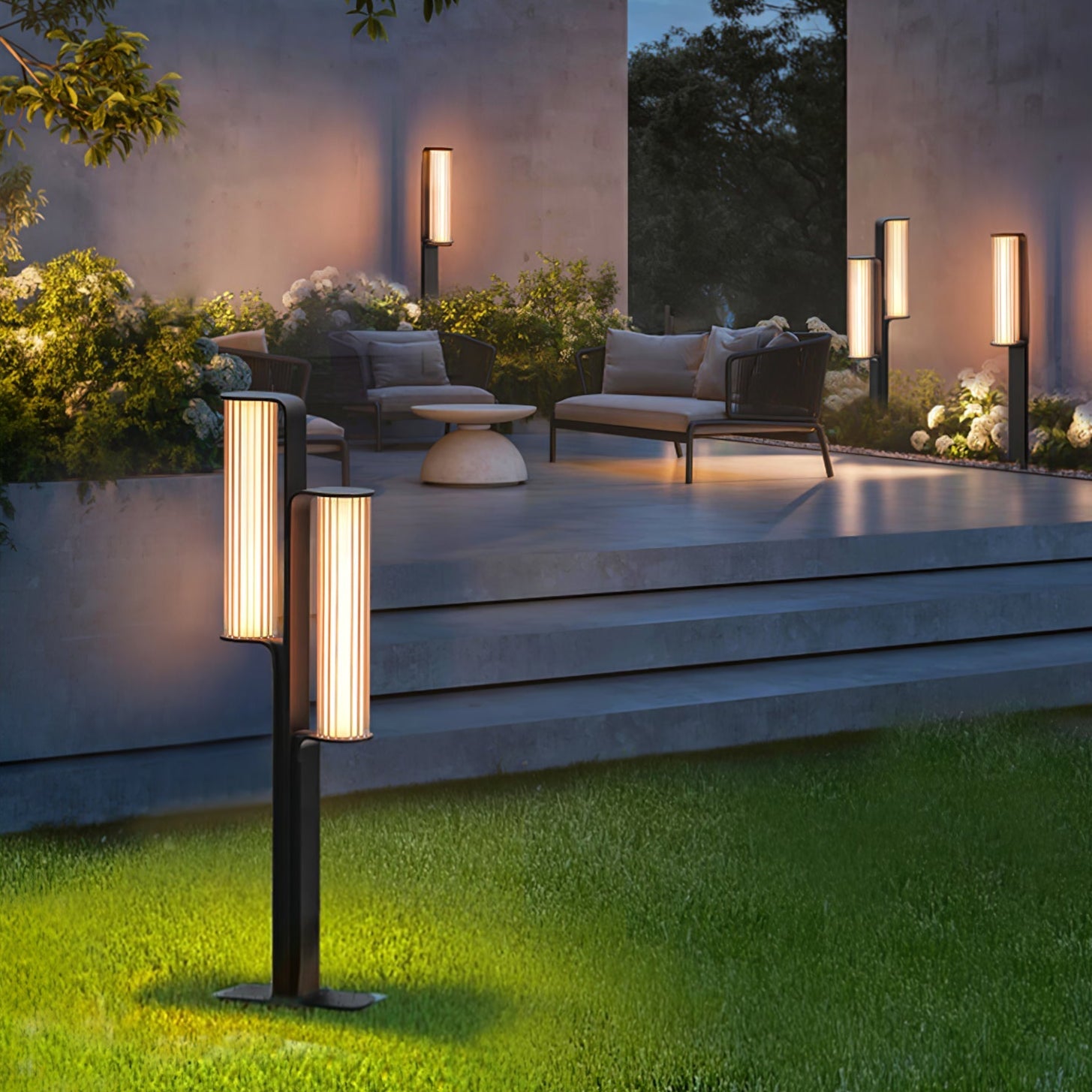 Lumo Arc Duo Acier Inoxydable Lampe Extérieure