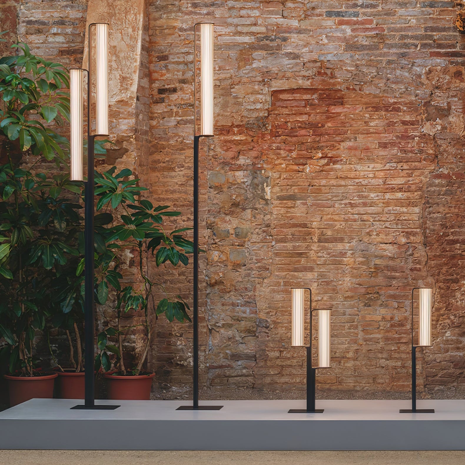 Lumo Arc Duo Acier Inoxydable Lampe Extérieure