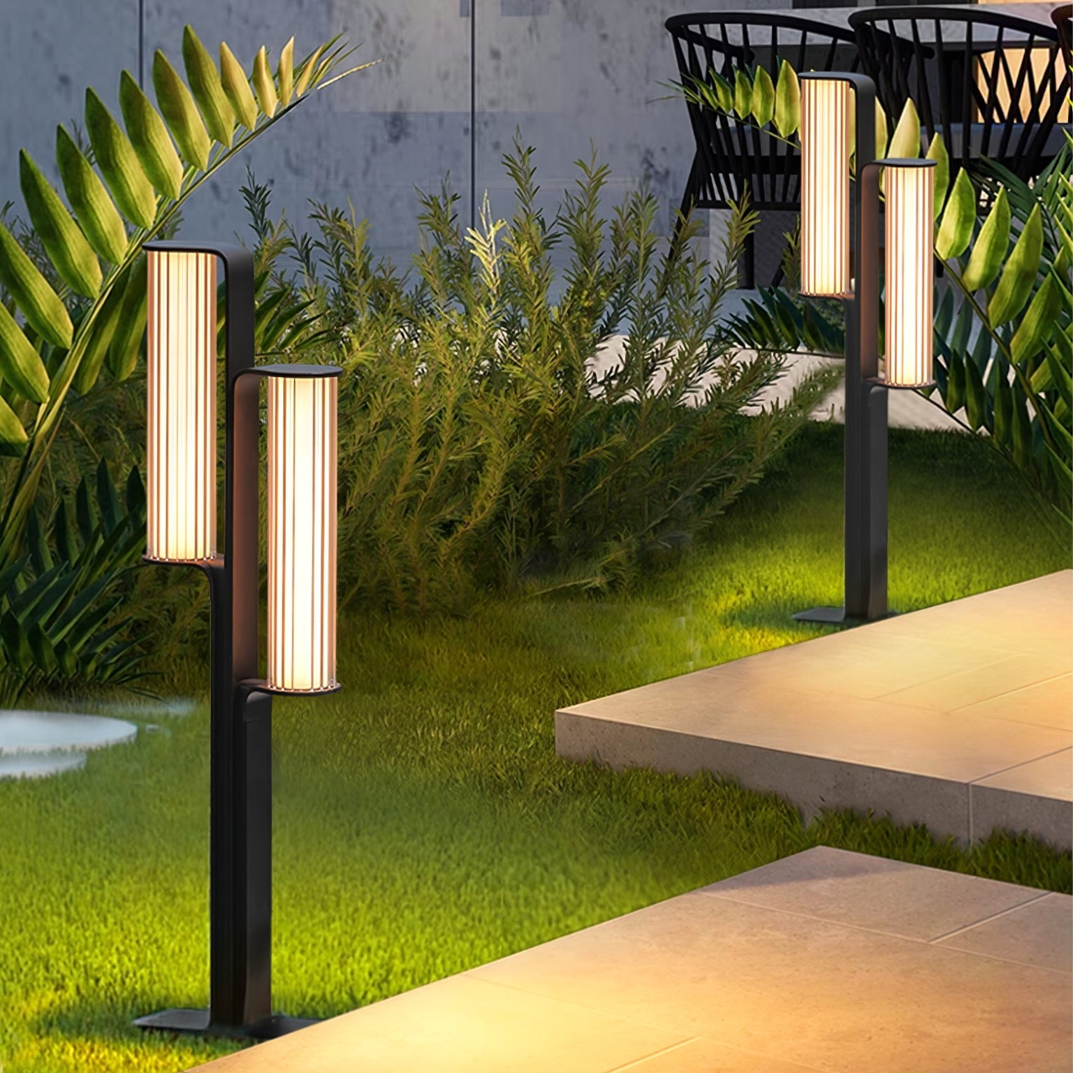 Lumo Arc Duo Acier Inoxydable Lampe Extérieure
