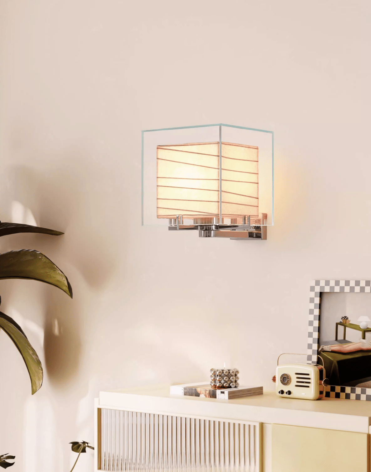 Lumo Minimaliste Moderne Métal Verre Applique Murale Cube