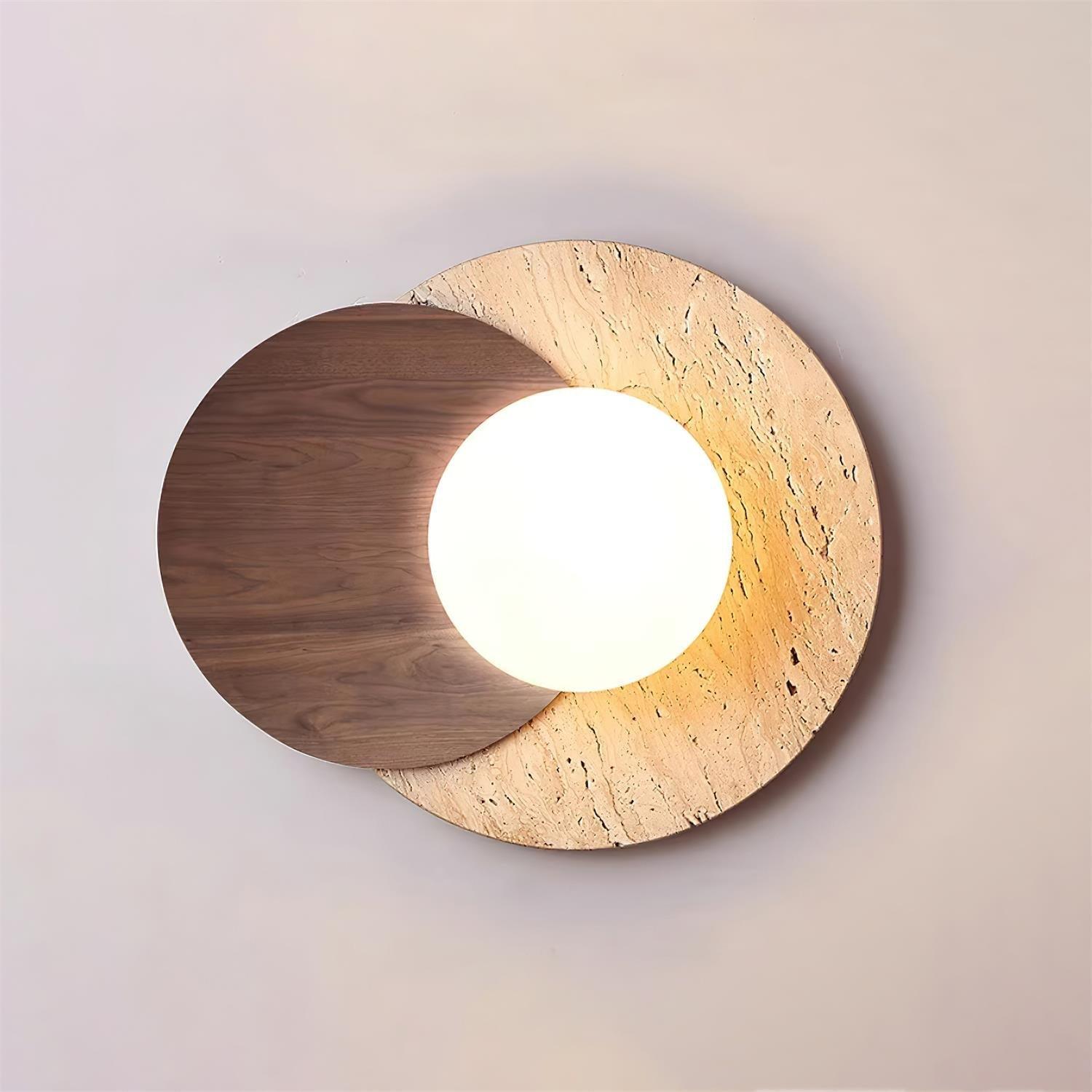Zelirir Dual-Disc Travertine Wall Light - Letslighting