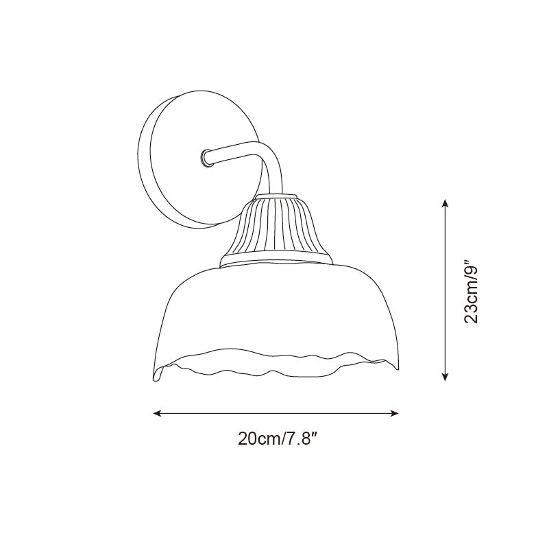 Lunara Wall Lamp with Hammered Glass Shade - Letslighting