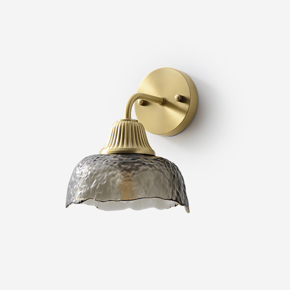 Lunara Wall Lamp with Hammered Glass Shade - Letslighting