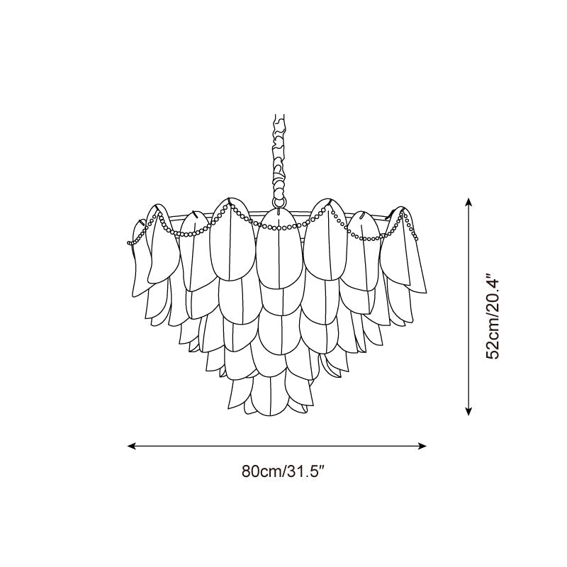 Lunaria Glass Petal Chandelier with Pearl - Letslighting