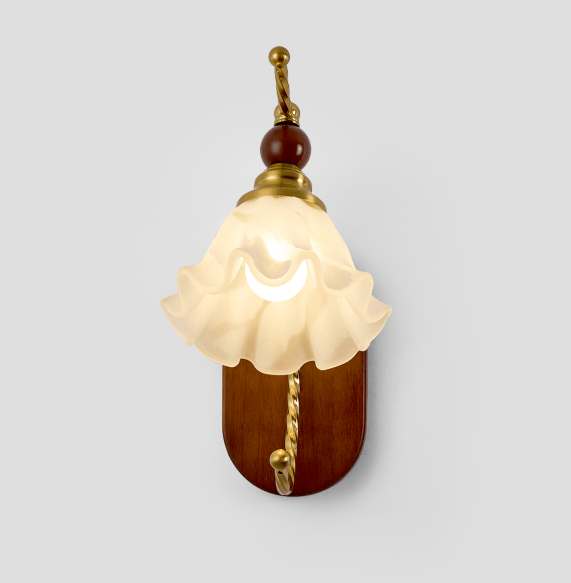 Lunaria Moderne Minimaliste Verre Bois Applique Murale