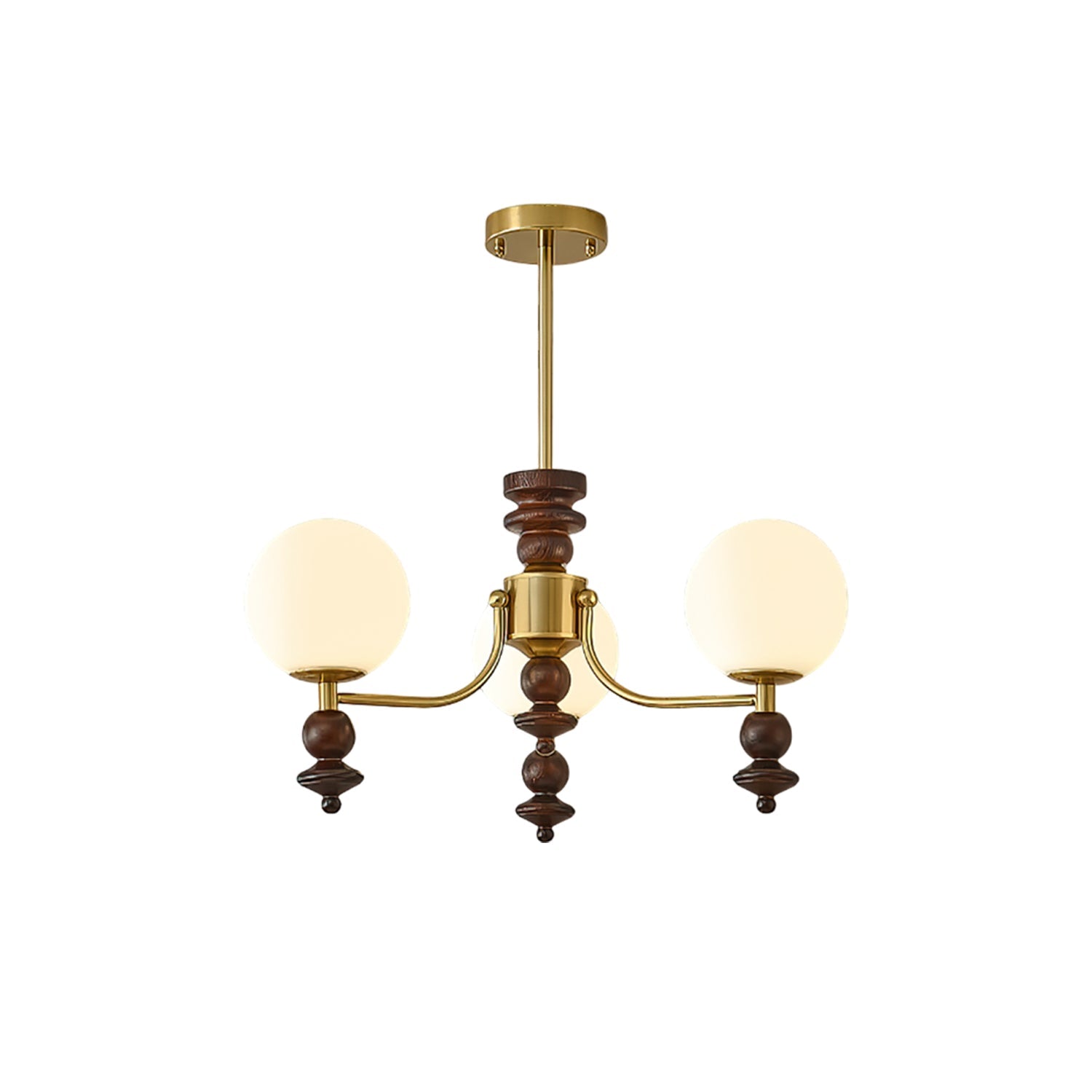 Lunaris Artistique Bois Verre Lustre